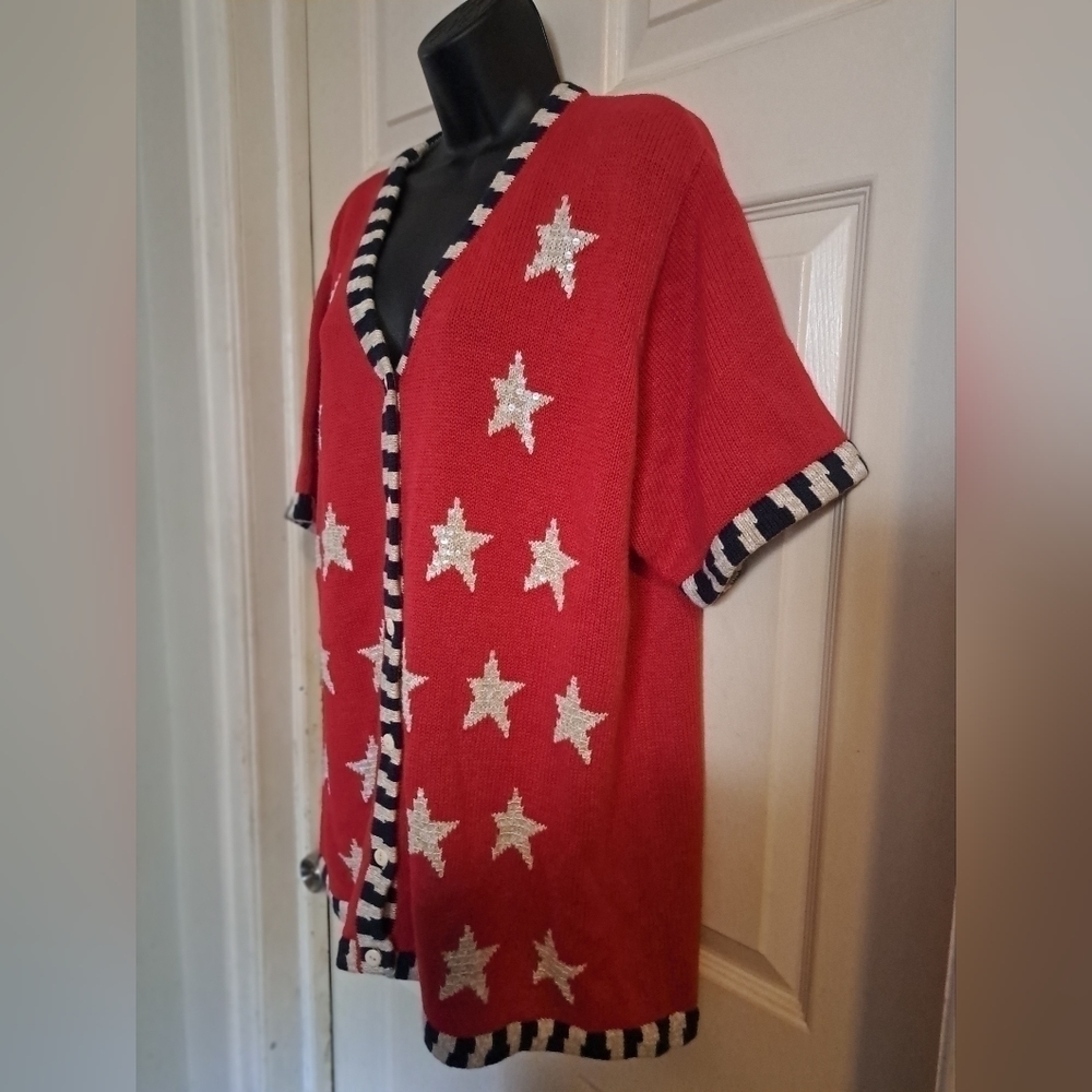 The Quacker Factory Knitted Button Up Cardigan Xl - image 4